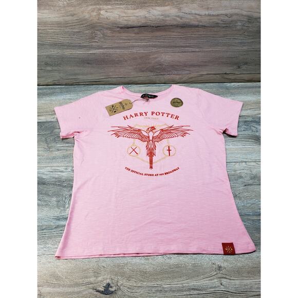 Harry Potter NY Wizarding World Fawkes Phoenix Pink T- Shirt Women's